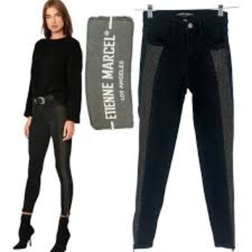 Etienne Marcel Studded Black Jeans Skinny Leg Em1059 Womens 28 | S592